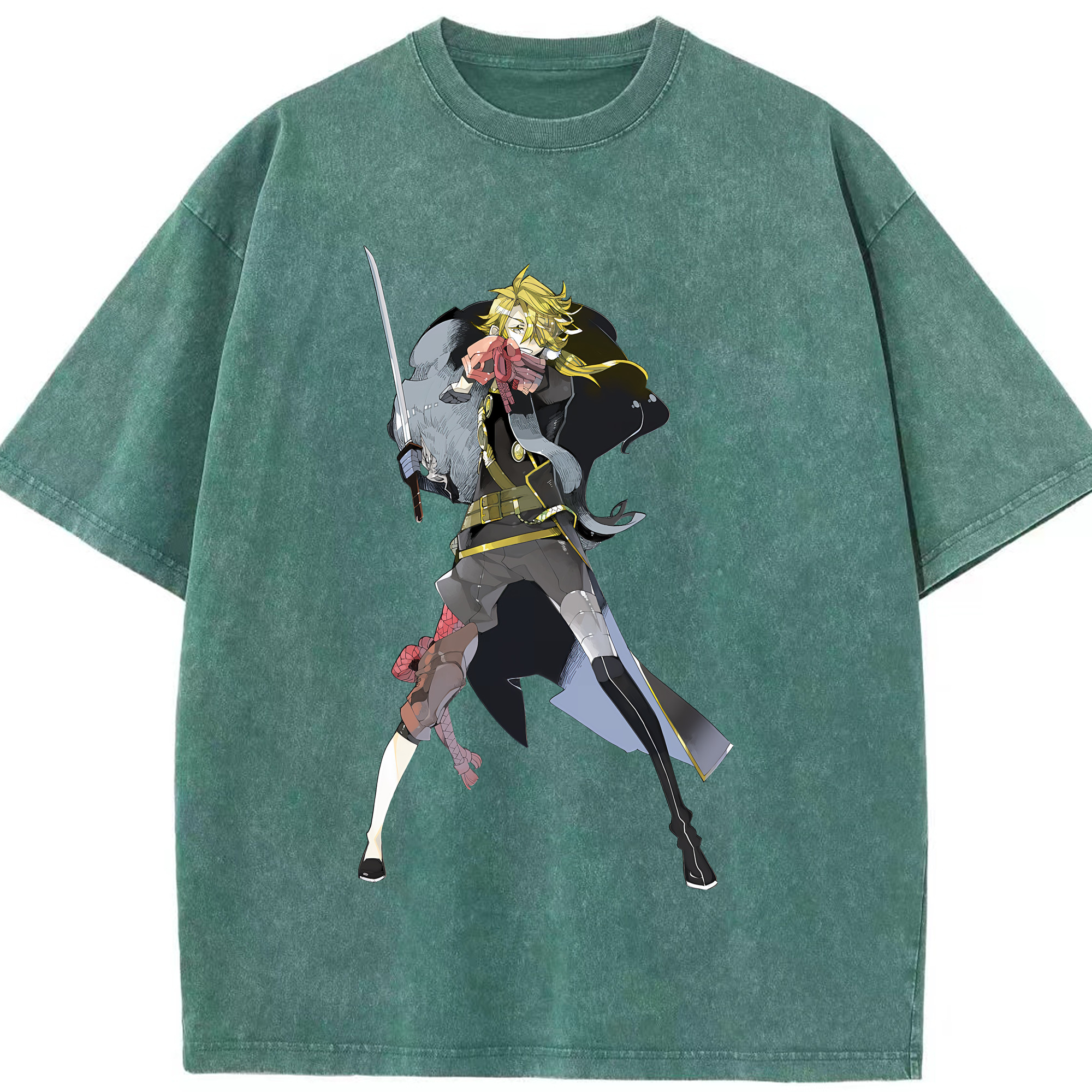 （画像用） 刀剣乱舞 Touken Ranbu 綿100% ヴィンテージ風 半袖Tシャツ（フロントプリント）